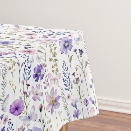 紫色の野草蝶の模様テーブルクロス テーブルクロス (インサイチュ)