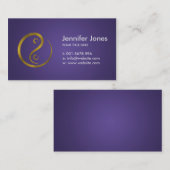 紫色の金エンボスの陰陽の記号 名刺 (正面/裏面)