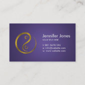 紫色の金エンボスの陰陽の記号 名刺 (正面)