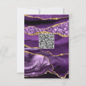 紫色の金ゴールドあなたのQRコード希望の記念日カード カード (裏面)