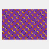 紫色の金ゴールドのバスケットを調整する3 pc ラッピングペーパーシート (正面3)