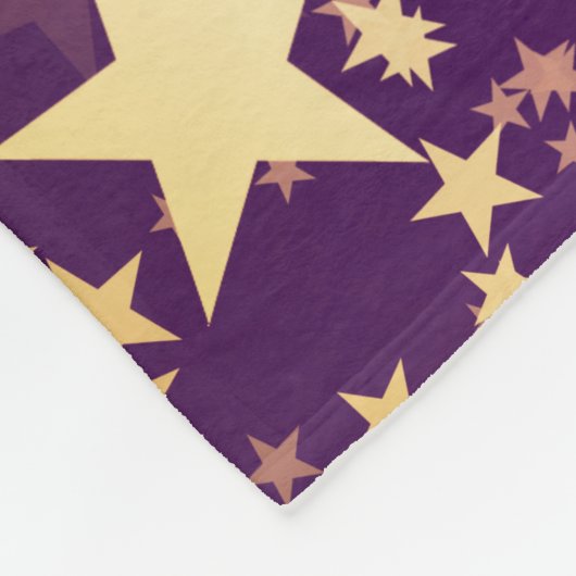 紫色の金ゴールドの明るい休日のクリスマスの星 フリースブランケット (角)