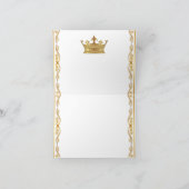 紫色の金ゴールドの王冠は感謝していしています サンキューカード (内部)