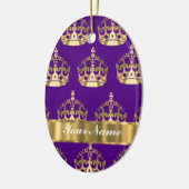 紫色の金ゴールドの王冠 セラミックオーナメント (左)