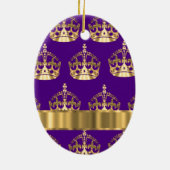 紫色の金ゴールドの王冠 セラミックオーナメント (裏面)