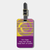 紫色の金ゴールドはパターン波のシェブロン渦巻きます ラゲッジタグ (正面縦)