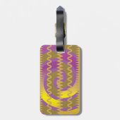 紫色の金ゴールドはパターン波のシェブロン渦巻きます ラゲッジタグ (裏面縦)