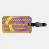 紫色の金ゴールドはパターン波のシェブロン渦巻きます ラゲッジタグ (裏面横)