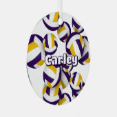 紫色の金ゴールドアスリート名記念ボール メタルオーナメント (正面右)