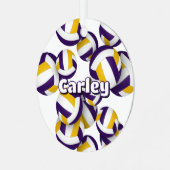 紫色の金ゴールドアスリート名記念ボール メタルオーナメント (正面左)