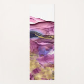 紫色の金ゴールドインク抽象芸術 ヨガマット (正面)