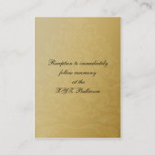 紫色の金ゴールドウェディングレセプションカード エンクロージャーカード (裏面)