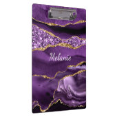 紫色の金ゴールドグリッタークリップボードと名前をカスタムする クリップボード (右)