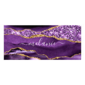 紫色の金ゴールドグリッターラックカードと名前をカスタムする ラックカード (正面)