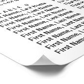 紫色の金ゴールドグリッター結婚フローラの座席表 ポスター (角)