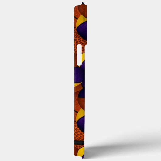 紫色の金ゴールドチームの色のバスケットボールのパターン Case-Mate iPhoneケース (裏面 / 右)