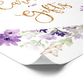 紫色の金ゴールドフレーム蝶カードとギフト ポスター (角)