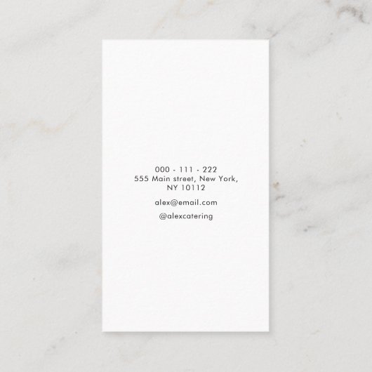 紫色の金ゴールドモダンケータリング名刺 名刺 (裏面)