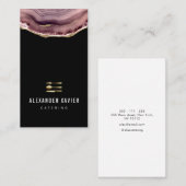 紫色の金ゴールドモダンケータリング名刺 名刺 (正面/裏面)