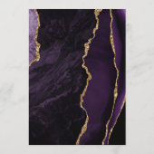 紫色の金ゴールドモダン瑪瑙スクリプ結婚ト メニュー (裏面)