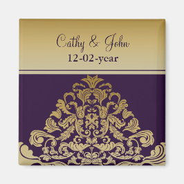 紫色の金ゴールド日付磁石を保存 マグネット