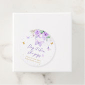 紫色の金ゴールド蝶フローラポップ・アートの彼女のポップ フェイバータグ (インサイチュ)