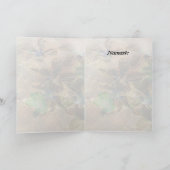 紫色の金ゴールドOMの挨拶状のメッセージカード カード (内部)