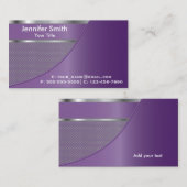 紫色の金属の網|のエレガントな設計されていたテンプレート 名刺 (正面/裏面)
