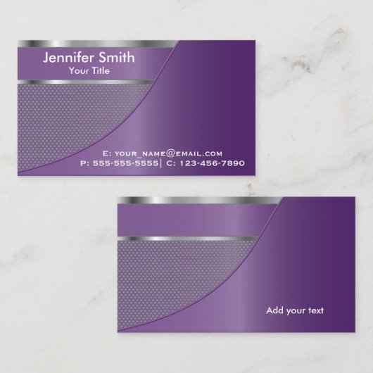 紫色の金属の網|のエレガントな設計されていたテンプレート 名刺 (正面/裏面)