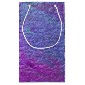 紫色の金属は文字を個人化します スモールペーパーバッグ (裏面)