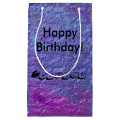 紫色の金属は文字を個人化します スモールペーパーバッグ (正面)