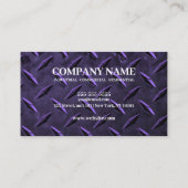 紫色の金属テクスチャカスタム建築作業者 名刺 (裏面)