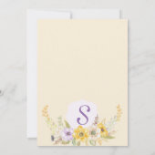 紫色の金花の水彩画の結婚式招待状 招待状 (裏面)