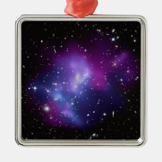 紫色の銀河団の宇宙画像 メタルオーナメント (正面)