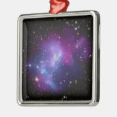 紫色の銀河団の宇宙画像 メタルオーナメント (左)