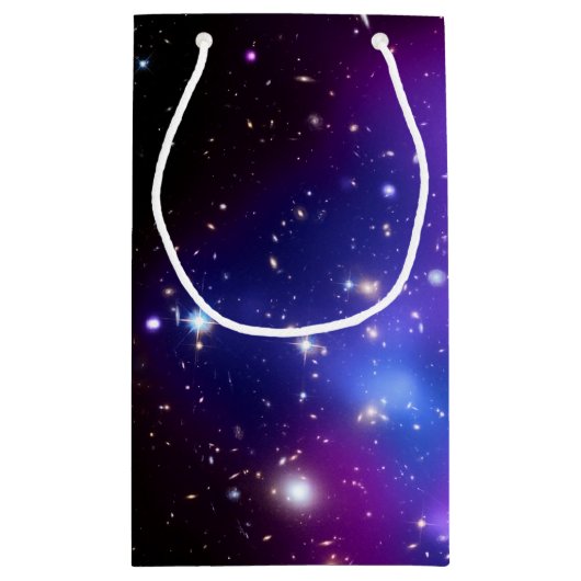 紫色の銀河系の宇宙天文学NASAの宇宙 スモールペーパーバッグ (裏面)