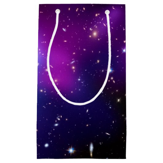 紫色の銀河系の宇宙天文学NASAの宇宙 スモールペーパーバッグ (正面)