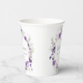 紫色の銀蝶キス赤ちゃんシャワー 紙コップ (右)