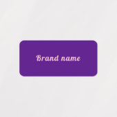 紫色の長方形の衣類ラベルのブランド名 ラベル (デザイン1)