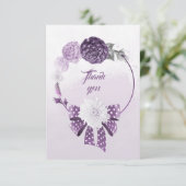 紫色の陰花リースサンキューカード サンキューカード (スタンド正面)