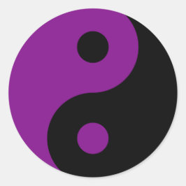 紫色の陰陽記号シール ラウンドシール