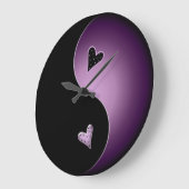 紫色の陰陽 ラージ壁時計 (傾斜)