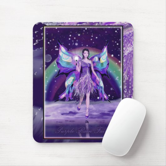 紫色の雨の妖精のマウスパッド マウスパッド (マウス)