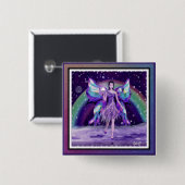 紫色の雨の妖精ボタン 缶バッジ (正面&裏面)
