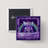 紫色の雨の妖精ボタン 缶バッジ (正面&裏面)