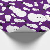 紫色の雪だるま ラッピングペーパー (角)