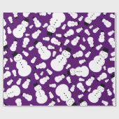 紫色の雪だるま ラッピングペーパー (フラット)