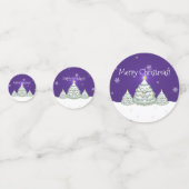 紫色の雪のクリスマスツリーテーブル紙吹雪 コンフェッティ (裏面)