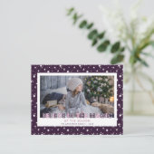 紫色の雪の星の写真信じホリーハガキ シーズンポストカード (スタンド正面)