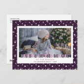 紫色の雪の星の写真信じホリーハガキ シーズンポストカード (正面/裏面)